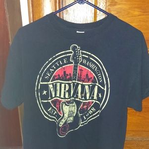 Seattle,Washington Nirvana Est. 1988 Black T-Shirt